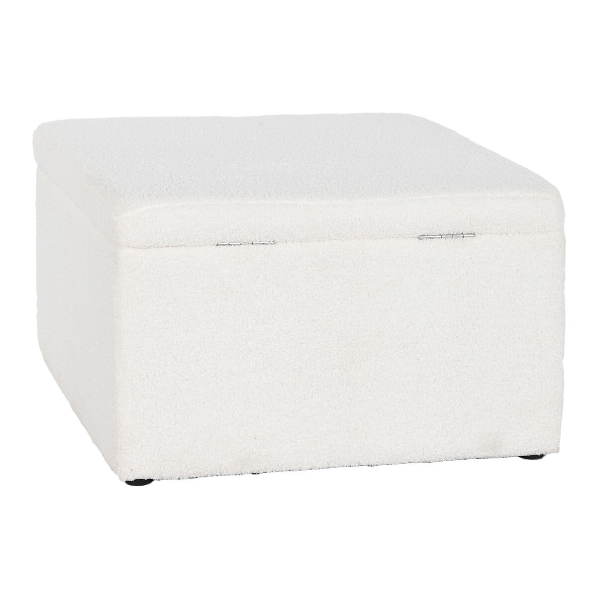 Hocker Home ESPRIT Weiß Polyester Holz MDF 60 x 60 x 36 cm